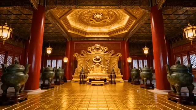  皇宫大殿龙椅内景977#横屏 	 