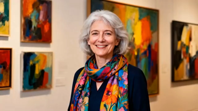  画廊中的优雅女士971#横屏 	 