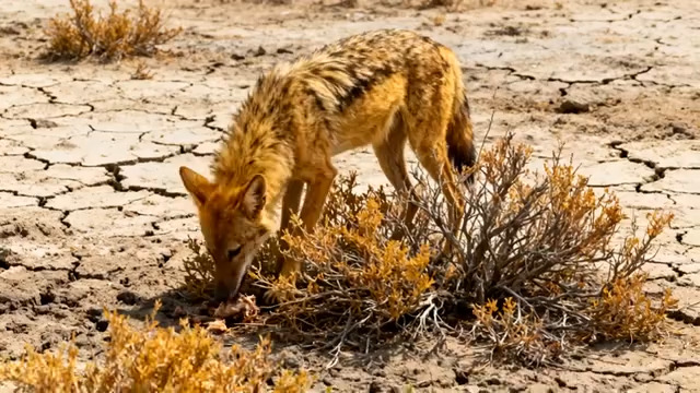  荒漠豺狼觅食场景973#横屏 	 - 