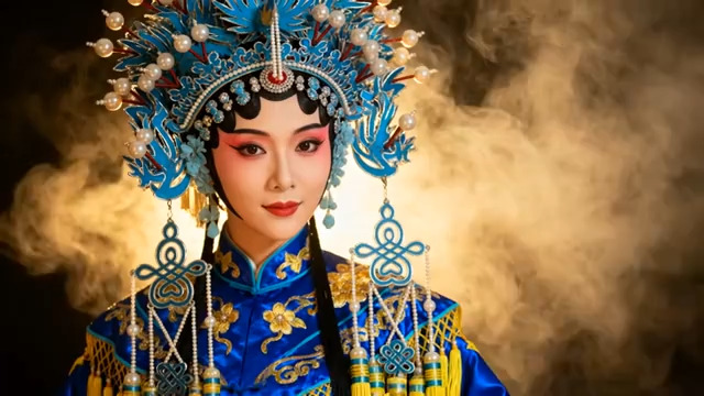  京剧青衣蓝袍写真1238#横屏 	 