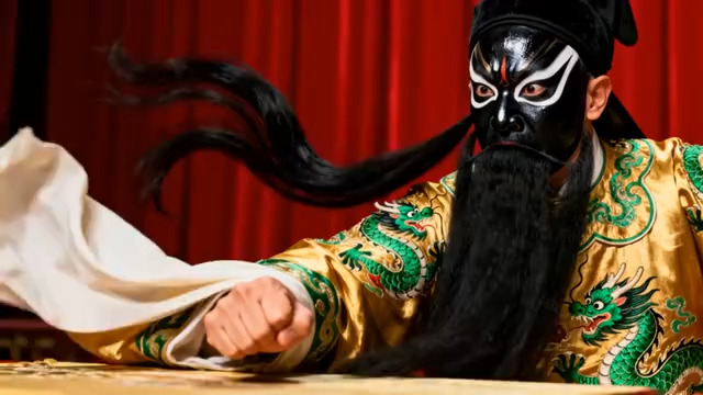  京剧净角表演特写1236#横屏 	 