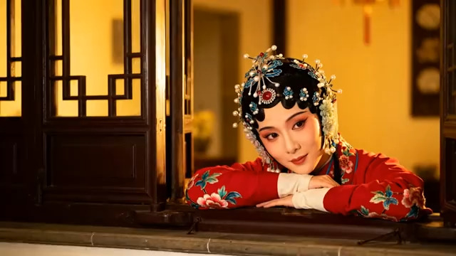  京剧花旦倚窗凝望1234#横屏 	 