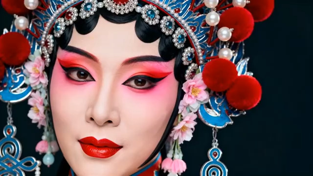  京剧花旦脸谱特写1226#横屏 	 