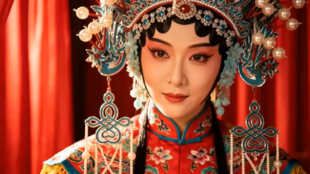  京剧花旦红帘亮相1222#横屏 	 