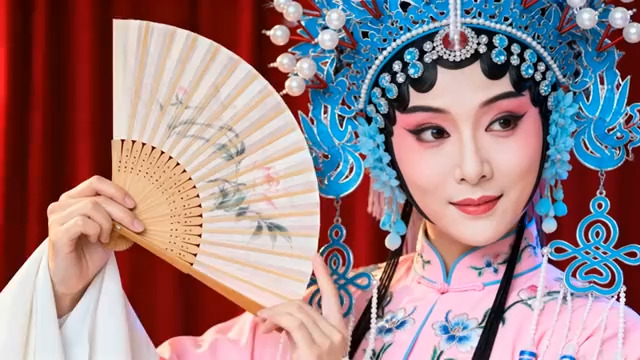  京剧花旦持扇亮相1218#横屏 	 - 