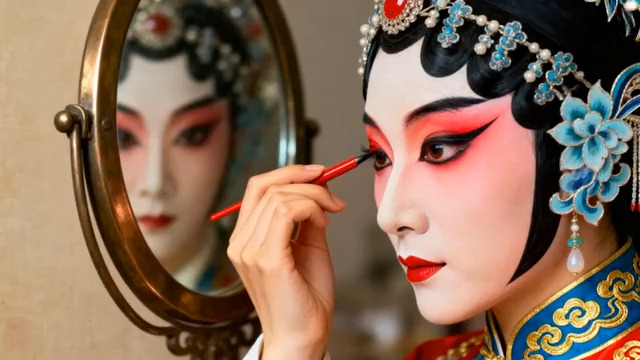  京剧旦角化妆特写1214#横屏 	 
