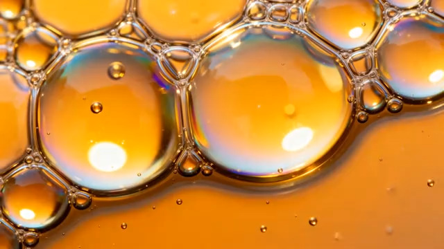  金色油泡纹理特写1203#横屏 	 