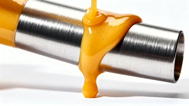  金色液体流淌不锈钢管1197#横屏 	 