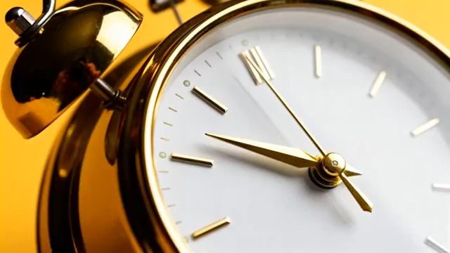  金色闹钟时间流逝1166#横屏 	 