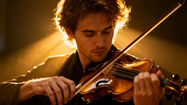  金色光效小提琴1149#横屏 	 - 