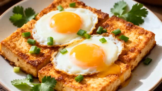  金黄流心煎蛋豆腐1116#横屏 	 