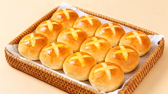  金黄餐包特写展示1112#横屏 	 