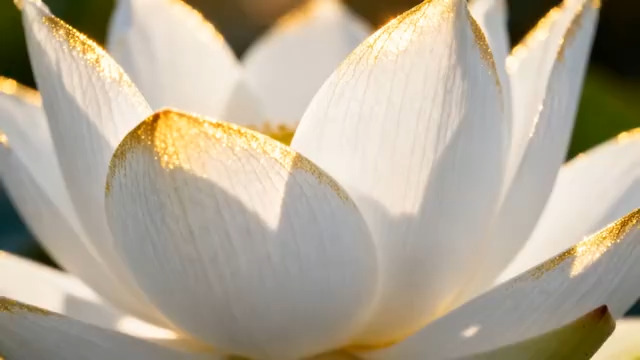  金边白莲花特写1109#横屏 	 