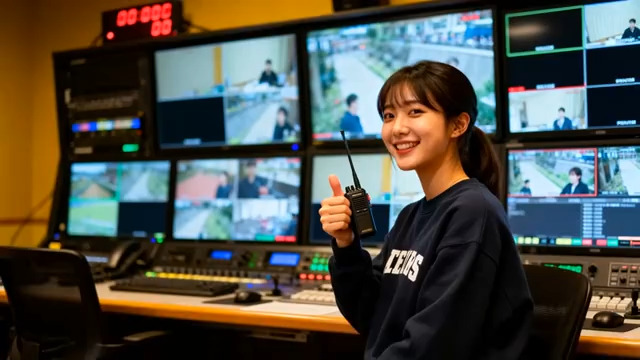  监控室女操作员点赞1061#横屏 	 