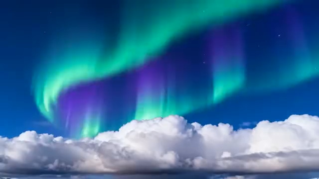  极光舞动于云端之上1039#横屏 	 