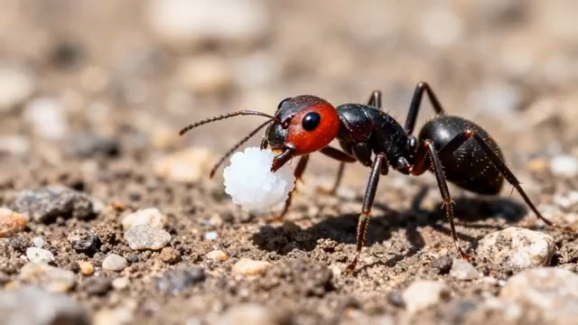  红蚁搬运食物特写937#横屏 	 