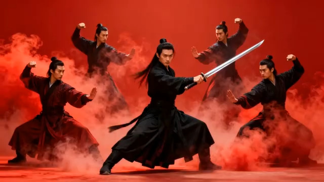  红衣侠客挥剑红雾935#横屏 	 -