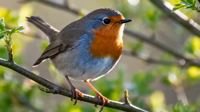  红胸小鸟枝头栖息923#横屏 	 