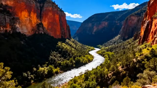  红色峡谷河流航拍911#横屏 	 