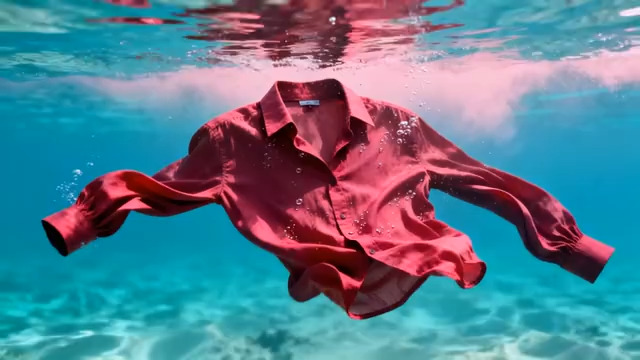  红色衬衫水中漂浮893#横屏 	 