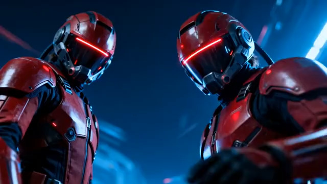  红色机甲战士特写898#横屏 	 - 