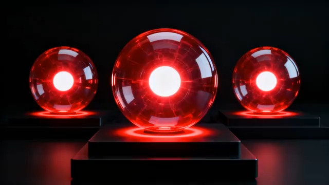  红色发光水晶球展示894#横屏 	 