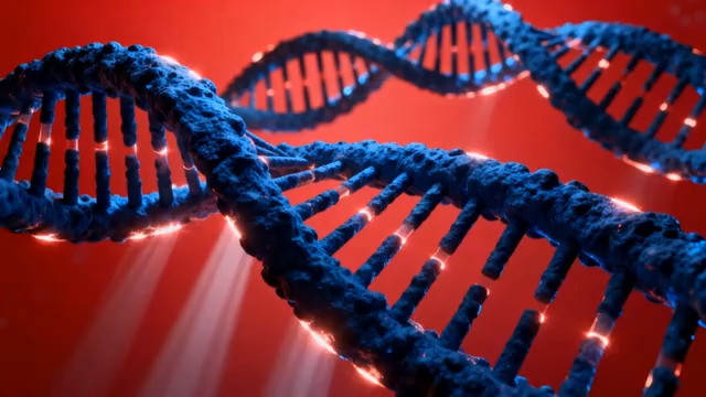  红色背景DNA双螺旋动画891#横屏 	 - 