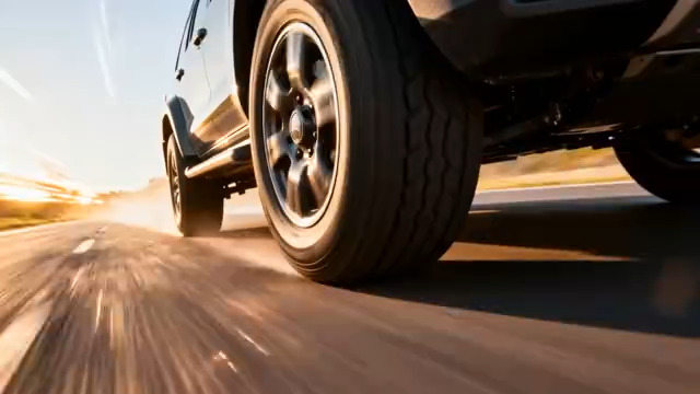  黑色SUV公路行驶特写857#横屏 	 