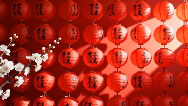  红灯笼春节装饰864#横屏 	 - 