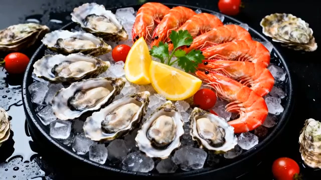  海鲜拼盘冰镇美食804#横屏 	 