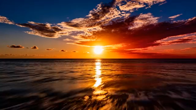  海上绝美日落景观793#横屏 	 