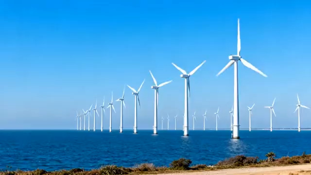  海上风电清洁能源实拍789#横屏 	 