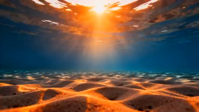  海底金色阳光照射770#横屏 	 