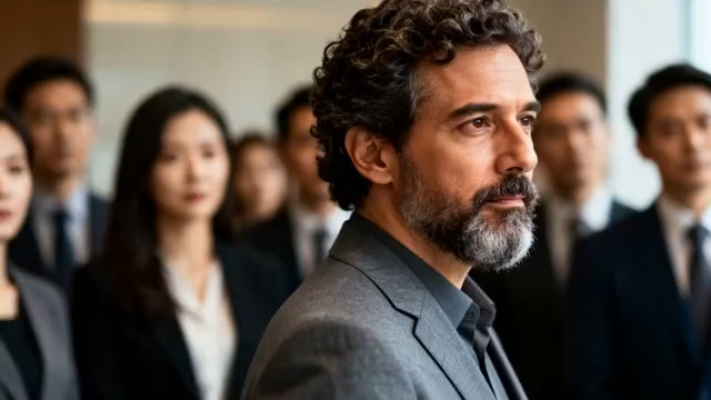  国际商务团队正装合影750#横屏 	 -