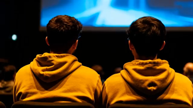  观众背影 蓝色屏幕739#横屏 	 