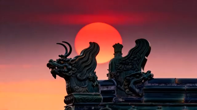  故宫日出龙脊剪影731#横屏 	 