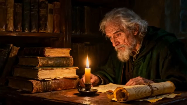  古籍研究者烛下研读674#横屏 	 