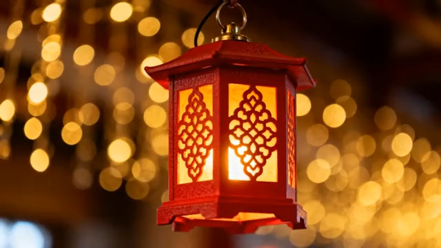  古风红色灯笼特写659#横屏 	 