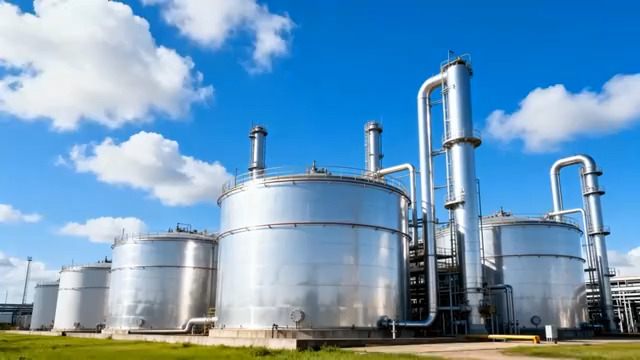  工业储罐区全景实拍625#横屏 	 