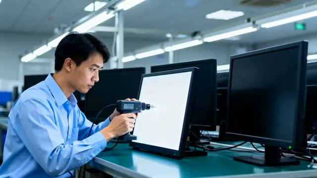  工厂技术员检测显示器600#横屏 	 