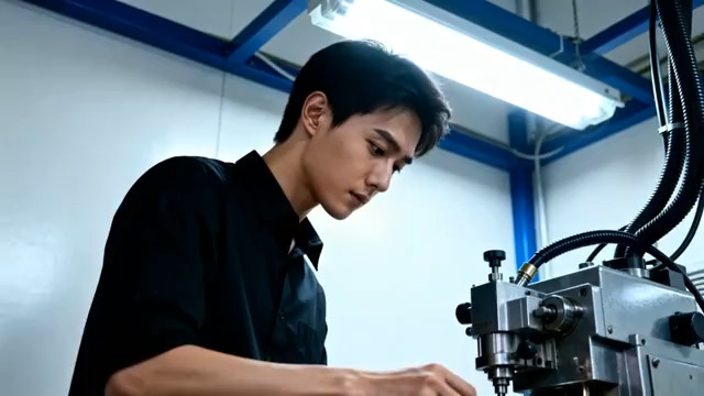  工厂技术员操作机械597#横屏 	 