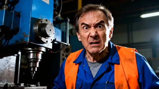  工厂工人惊讶表情589#横屏 	 -