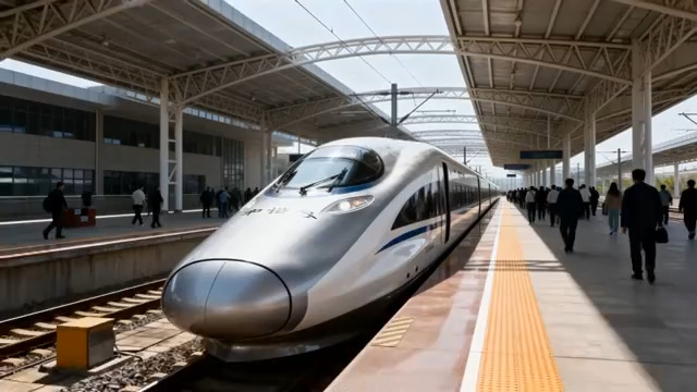  高铁站台停靠场景573#横屏 	 