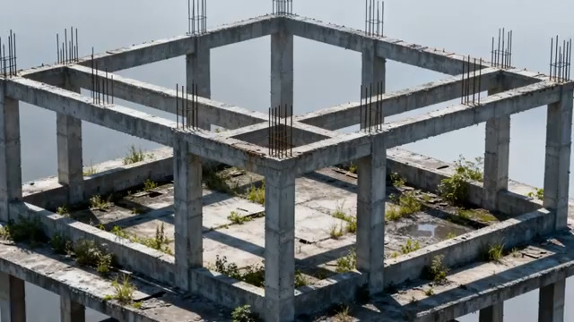  废弃建筑框架结构488#横屏 	 