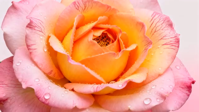  粉边橙玫瑰特写491#横屏 	 