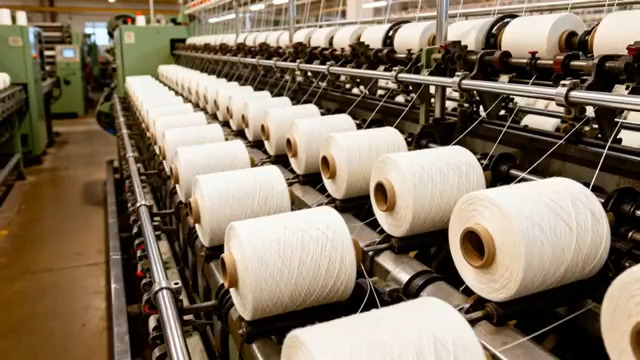  纺织厂纺纱车间生产473#横屏 	 