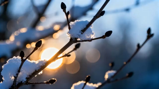  冬日雪枝映暖阳442#横屏 	 