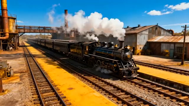  复古蒸汽火车工业场景535#横屏 	 