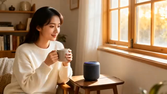  窗边喝咖啡的女生336#横屏 	 