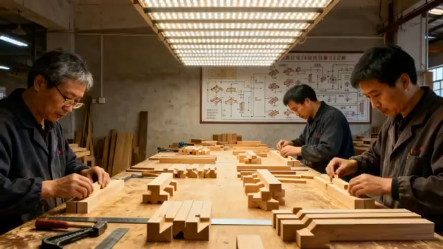  传统木匠手工制作木艺320#横屏 	 